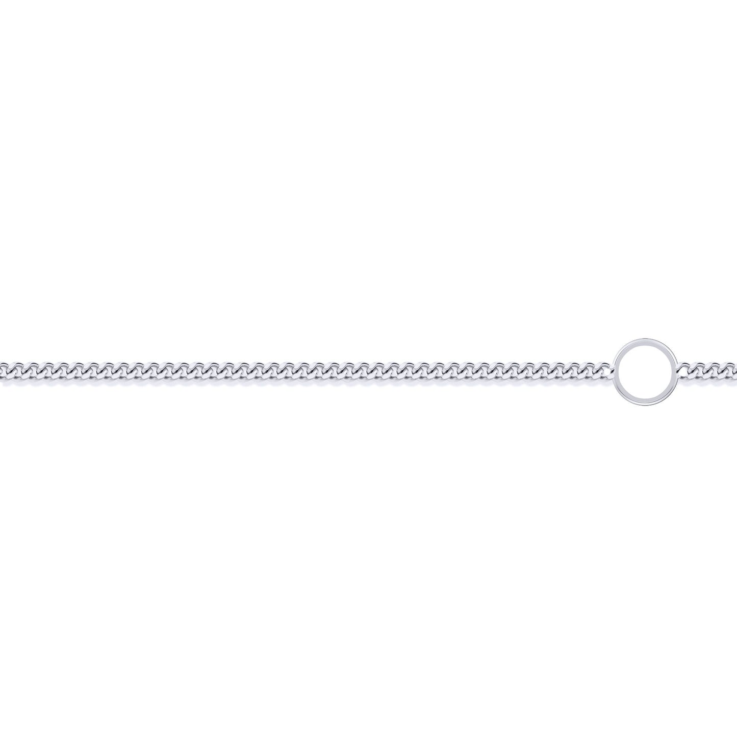 9ct White Gold  Cut Curb 1mm Adjustable Pendant Chain 16-18" - JCN006J
