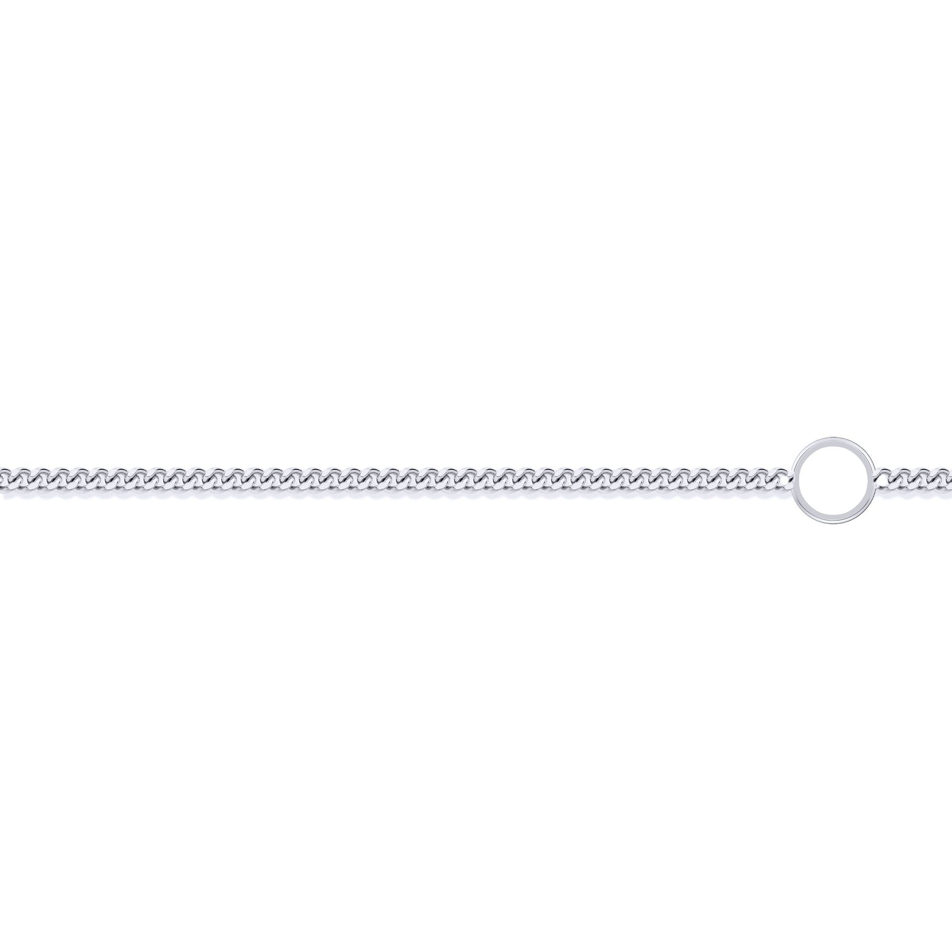 9ct White Gold  Cut Curb 1mm Adjustable Pendant Chain 16-18" - JCN006J
