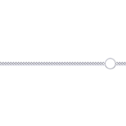 9ct White Gold  Cut Curb 1mm Adjustable Pendant Chain 16-18" - JCN006J