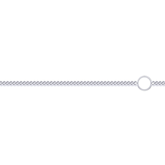 9ct White Gold  Cut Curb 1mm Adjustable Pendant Chain 16-18" - JCN006J