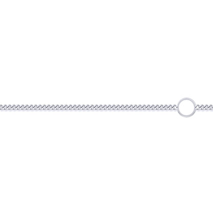 9ct White Gold  Cut Curb 1mm Adjustable Pendant Chain 16-18" - JCN006J