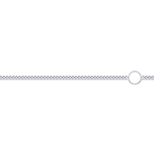 9ct White Gold  Cut Curb 1mm Adjustable Pendant Chain 16-18" - JCN006J
