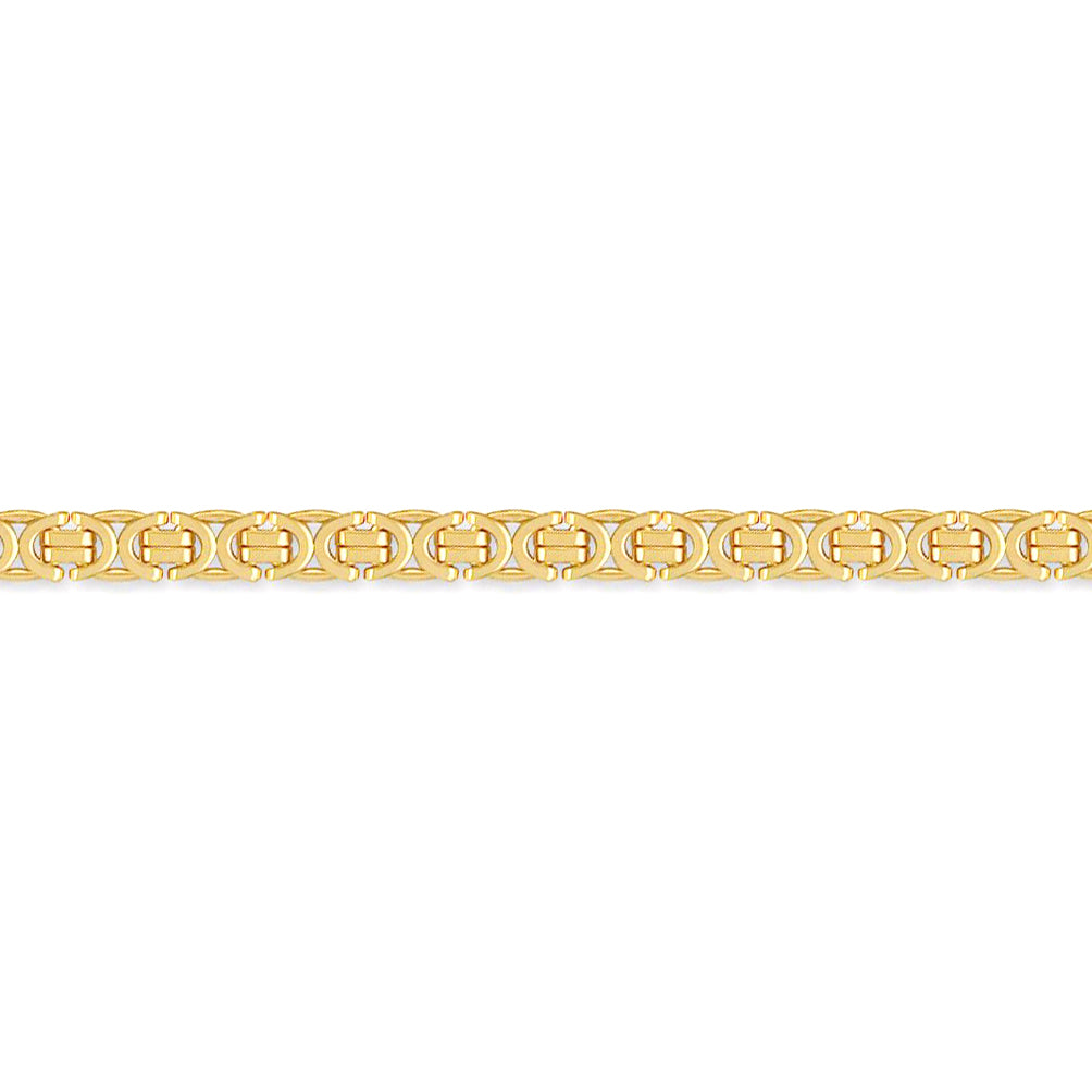 9ct Gold  Flat Byzantine 6mm Chain Bracelet 8.5 21cm inch - JCN014A