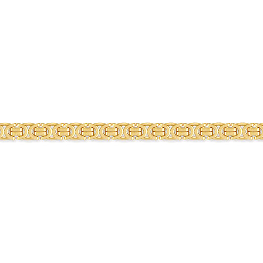 9ct Gold  Flat Byzantine 6mm Chain Bracelet 8.5 21cm inch - JCN014A