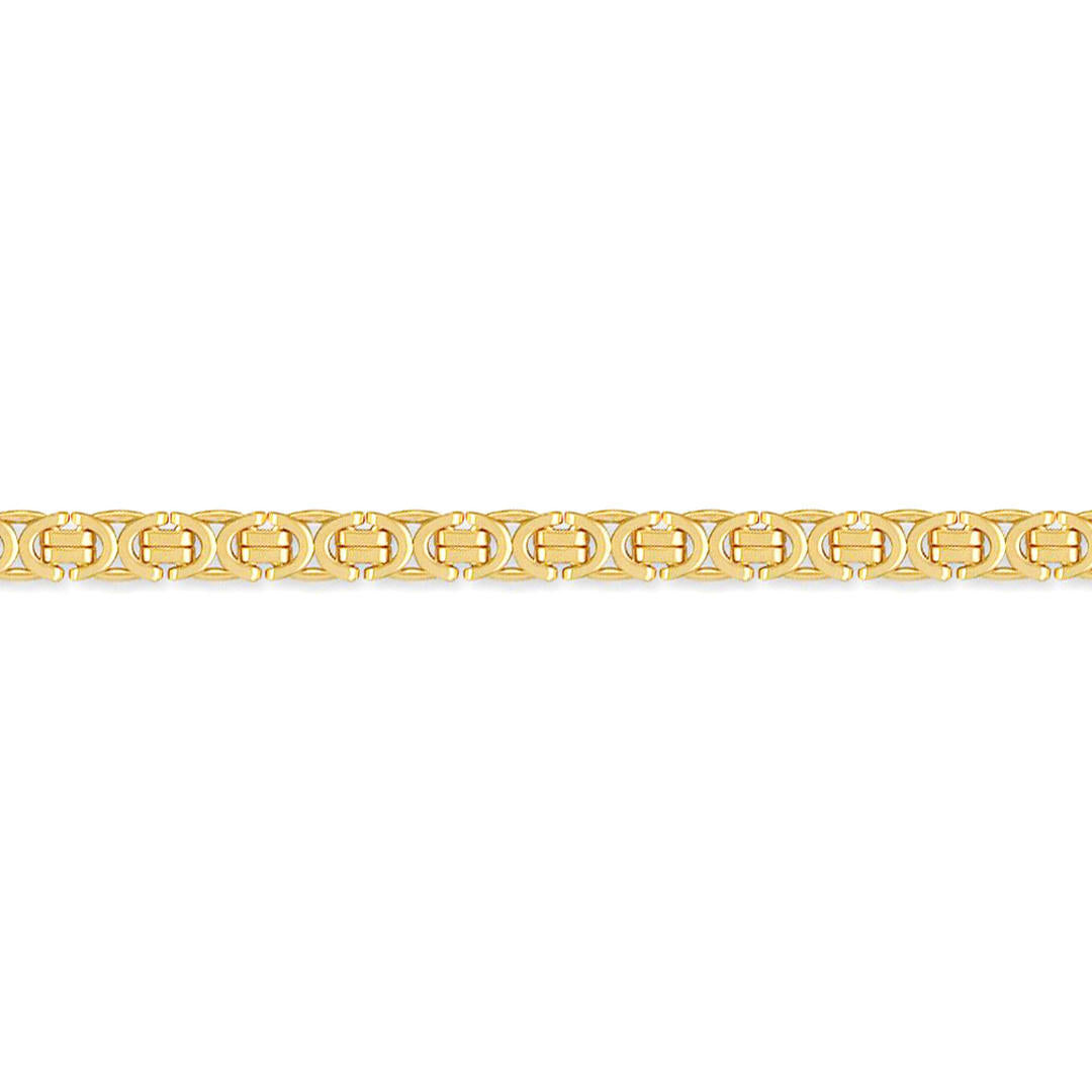 9ct Gold  Flat Byzantine 6mm Chain Bracelet 8.5 21cm inch - JCN014A
