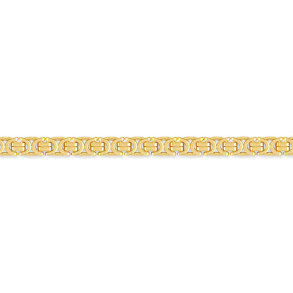 9ct Gold  Flat Byzantine 6mm Chain Bracelet 8.5 21cm inch - JCN014A