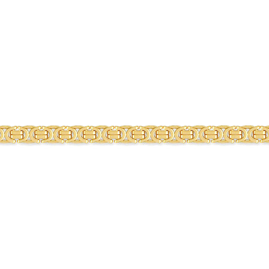 9ct Gold  Flat Byzantine 6mm Chain Bracelet 8.5 21cm inch - JCN014A