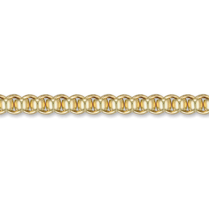 9ct Gold  Rolling Swiss Rollerball 8mm Chain Link Bracelet 8.5inch - JCN015H