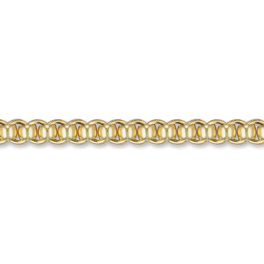 9ct Gold  Rolling Swiss Rollerball 8mm Chain Link Bracelet 7.5inch - JCN015H