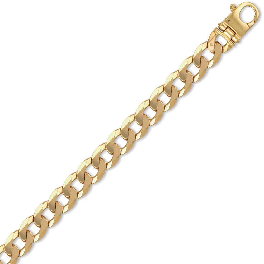 Mens 9ct Gold  Heavy Weight Curb Link 13mm Chain Necklace - JCN024M
