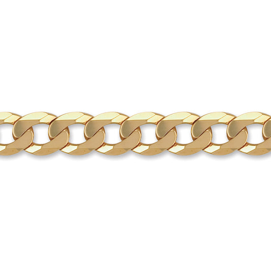 Mens 9ct Gold  Heavy Weight Curb Link 13mm Chain Bracelet 9 inch - JCN024M
