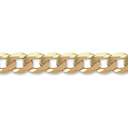 Mens 9ct Gold  Heavy Weight Curb Link 13mm Chain Bracelet 9 inch - JCN024M