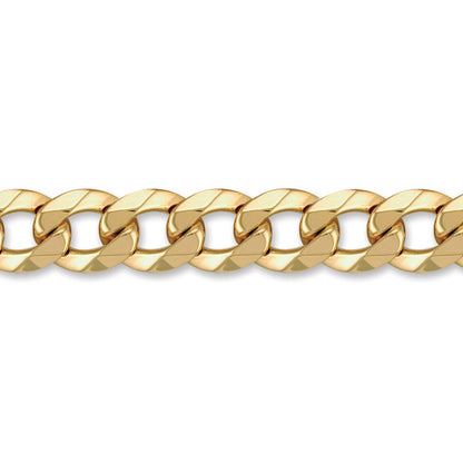 Mens 9ct Gold  Heavy Weight Curb Link 14mm Chain Bracelet 9 inch - JCN024N