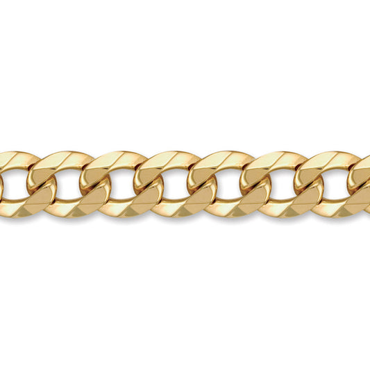 Mens 9ct Gold  Heavy Weight Curb Link 14mm Chain Bracelet 9 inch - JCN024N