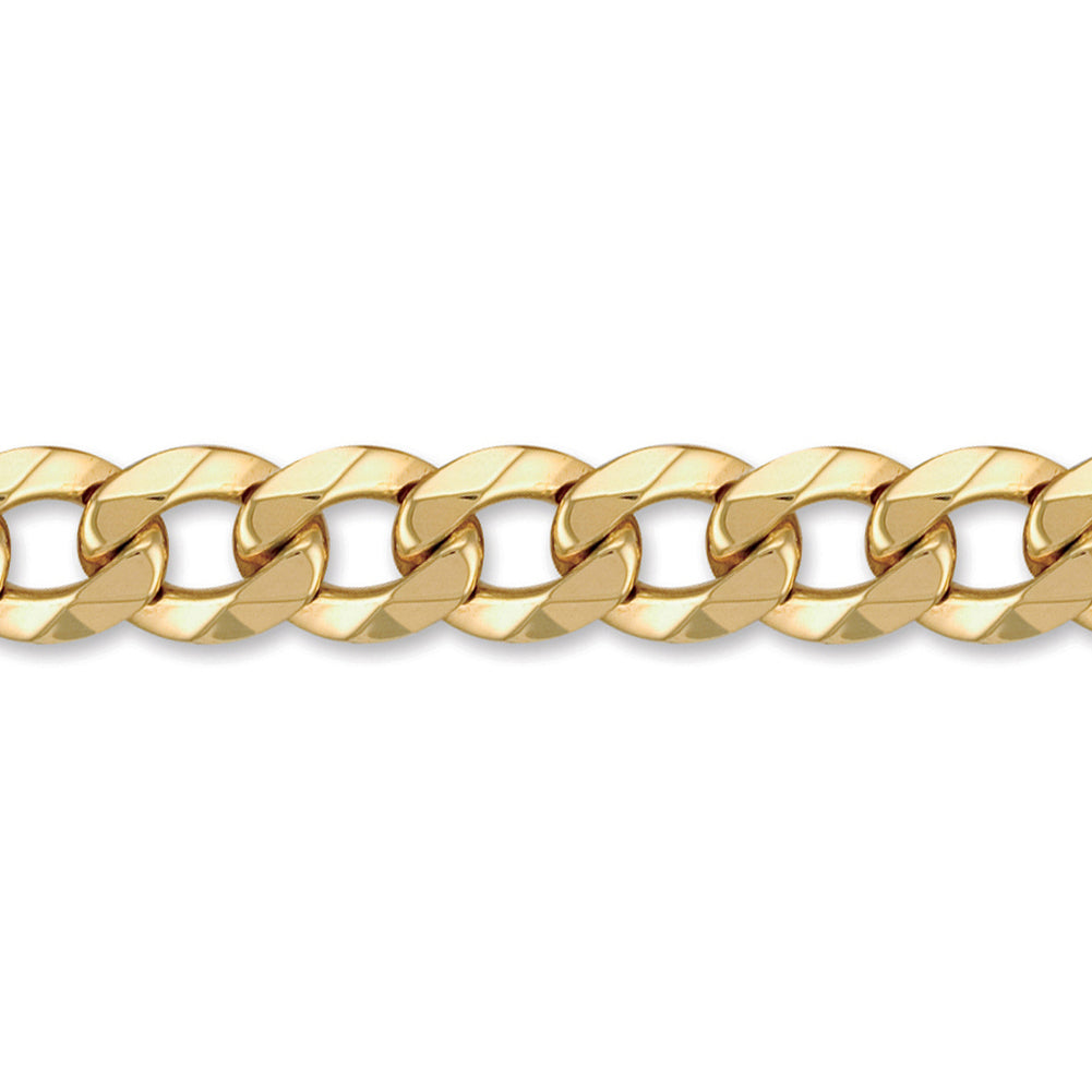 Mens 9ct Gold  Heavy Weight Curb Link 14mm Chain Bracelet 9 inch - JCN024N