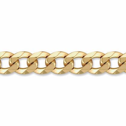 Mens 9ct Gold  Heavy Weight Curb Link 14mm Chain Bracelet 9 inch - JCN024N