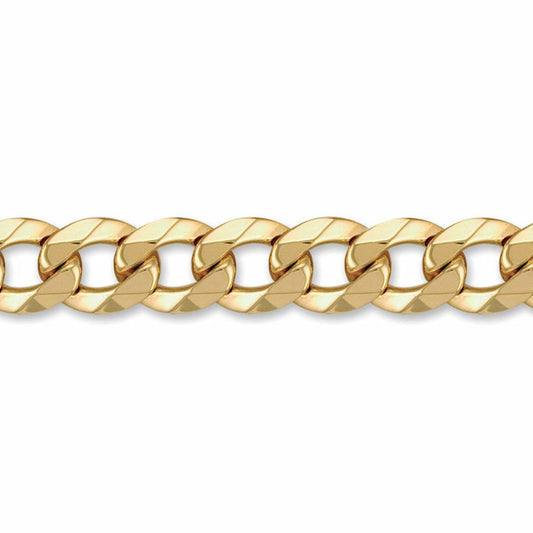 Mens 9ct Gold  Heavy Weight Curb Link 14mm Chain Bracelet 9 inch - JCN024N