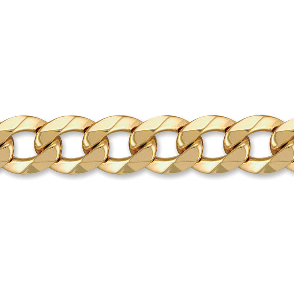 Mens 9ct Gold  Heavy Weight Curb Link 15mm Chain Necklace - JCN024P