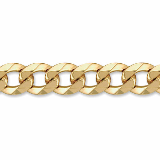 Mens 9ct Gold  Heavy Weight Curb Link 15mm Chain Bracelet 9 inch - JCN024P