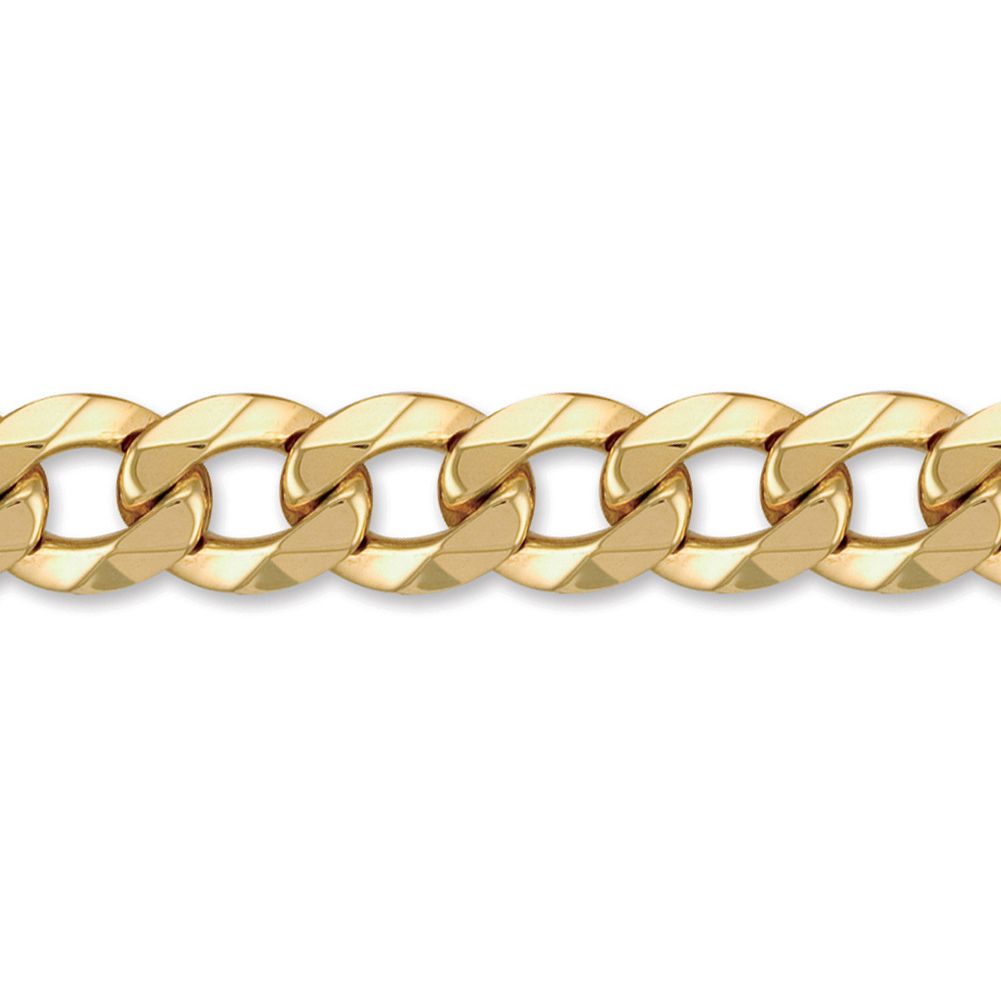 Mens 9ct Gold  Heavy Weight Curb Link 15mm Chain Bracelet 9 inch - JCN024P