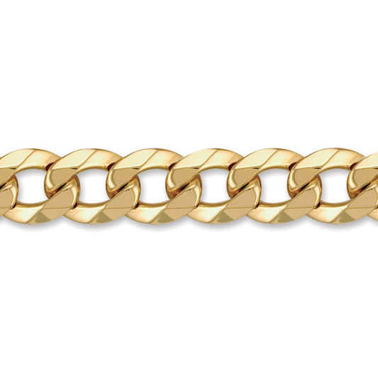 Mens 9ct Gold  Heavy Weight Curb Link 15mm Chain Bracelet 9 inch - JCN024P
