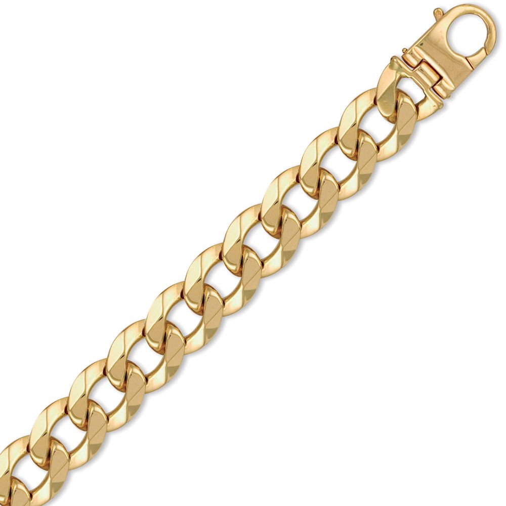 Gold-plated Silver  Heavy Weight Curb Link 17mm Chain Necklace - ACN006Q-GP