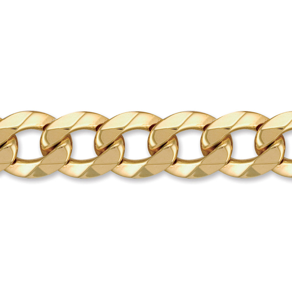 Mens 9ct Gold  Heavy Weight Curb Link 17mm Chain Bracelet 9 inch - JCN024Q