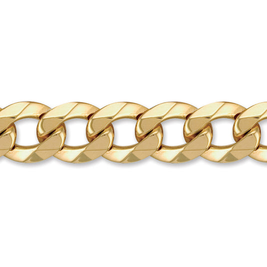 Mens 9ct Gold  Heavy Weight Curb Link 17mm Chain Bracelet 9 inch - JCN024Q