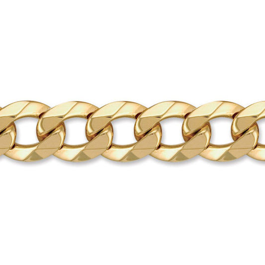 Mens 9ct Gold  Heavy Weight Curb Link 17mm Chain Necklace - JCN024Q