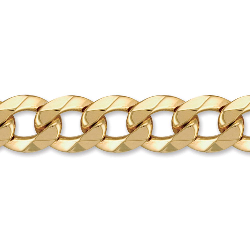 Mens 9ct Gold  Heavy Weight Curb Link 17mm Chain Bracelet 9 inch - JCN024Q