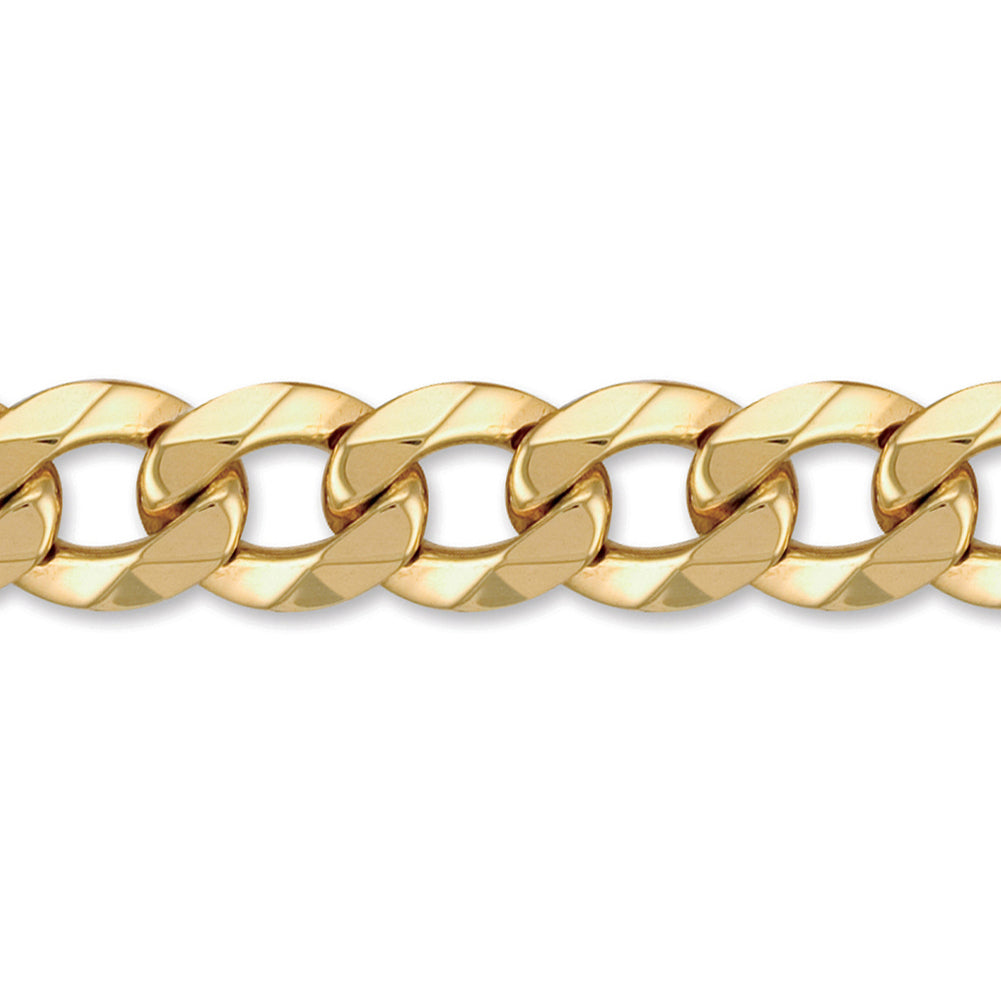 Mens 9ct Gold  Heavy Weight Curb Link 17mm Chain Bracelet 8 inch - JCN024Q