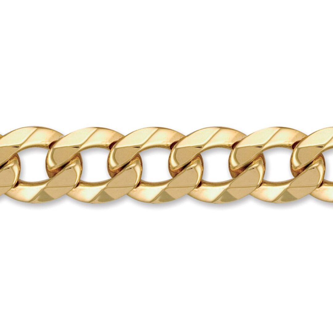 Gold-plated Silver  Heavy Weight Curb Link 17mm Chain Necklace - ACN006Q-GP