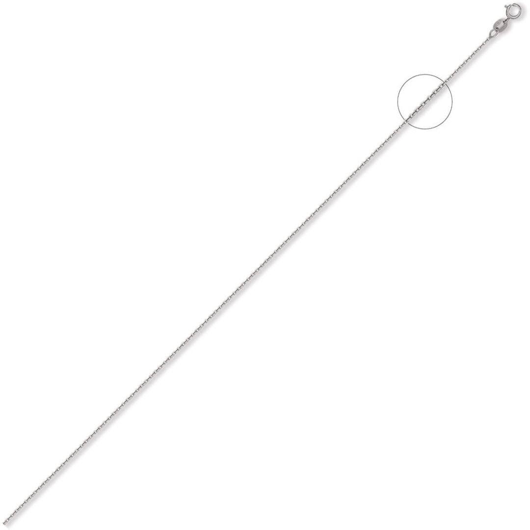 9ct White Gold  Trace Cable Link Pendant Chain Necklace 1.2mm - JCN029A