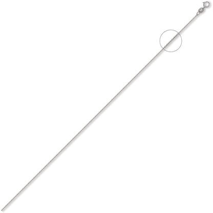 9ct White Gold  Trace Cable Link Pendant Chain Necklace 1.2mm - JCN029A