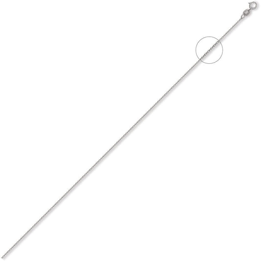 9ct White Gold  Trace Cable Link Pendant Chain Necklace 1.2mm - JCN029A