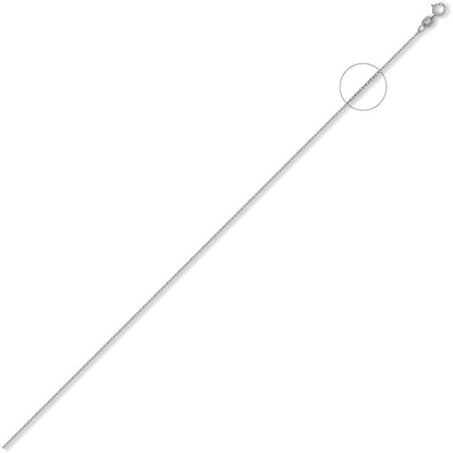 9ct White Gold  Trace Cable Link Pendant Chain Necklace 1.2mm - JCN029A