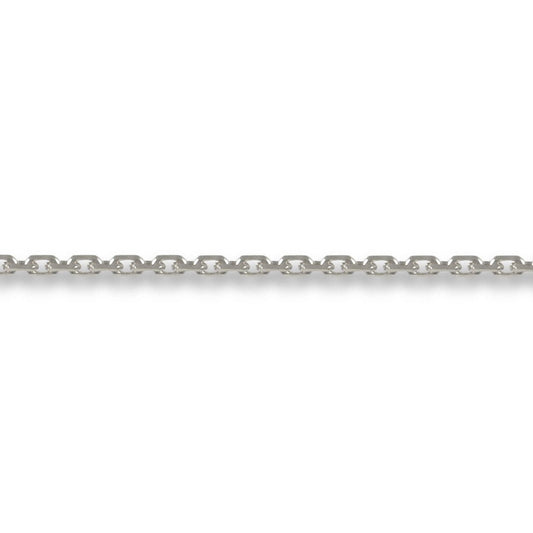 9ct White Gold  Trace Cable Link Pendant Chain Necklace 1.2mm - JCN029A