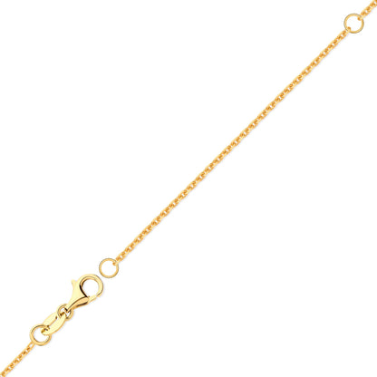 9ct Gold  Trace Cable Link Adjustable Pendant Chain 1.3mm 16-18" - JCN029B