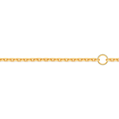9ct Gold  Trace Cable Link Adjustable Pendant Chain 1.3mm 16-18" - JCN029B