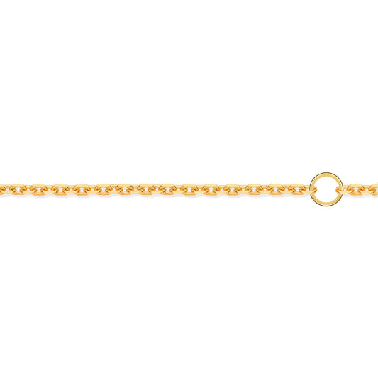 9ct Gold  Trace Cable Link Adjustable Pendant Chain 1.3mm 16-18" - JCN029B