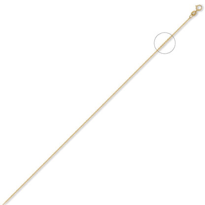 9ct Gold  Trace Cable Link Pendant Chain Necklace 1.2mm - JCN029B