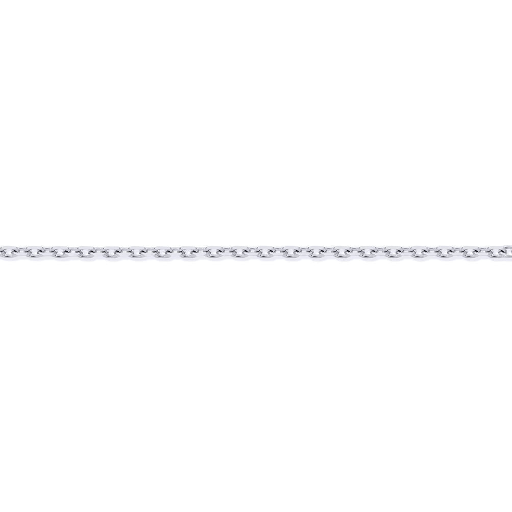 9ct White Gold  Trace Cable Link Pendant Chain Necklace 1.5mm - JCN029C