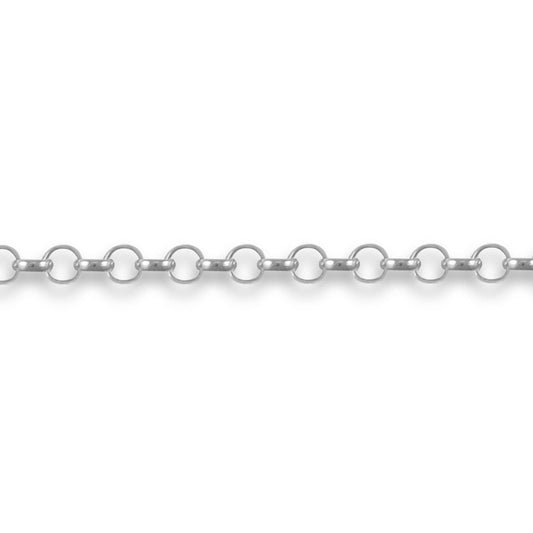 9ct White Gold  Micro Belcher 1.7mm Pendant Chain Necklace - JCN034A