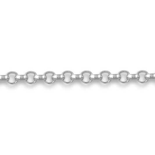 9ct White Gold  Micro Belcher 2mm Pendant Chain Necklace - JCN034B