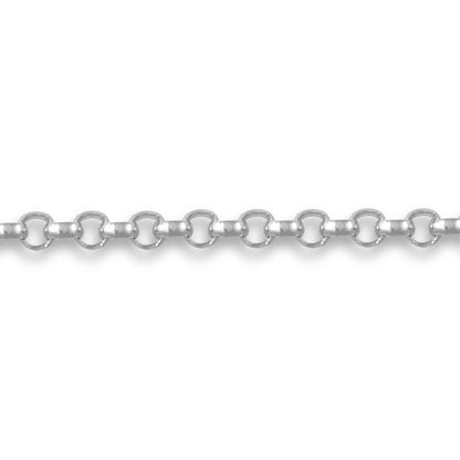 9ct White Gold  Micro Belcher 2mm Pendant Chain Necklace - JCN034B