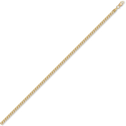 Unisex Solid 9ct Gold  Flat Curb 3.6mm Gauge Chain Necklace - JCN037A