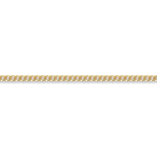 9ct Gold  Flat Curb 3.6mm Chain Bracelet, 7.5 inch - JCN037A