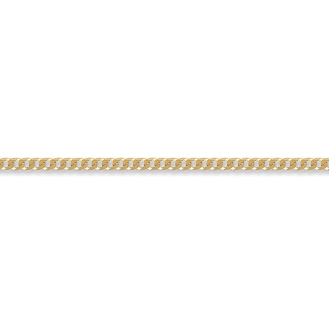 9ct Gold  Flat Curb 3mm Chain Bracelet, 7.5 inch - JCN037A