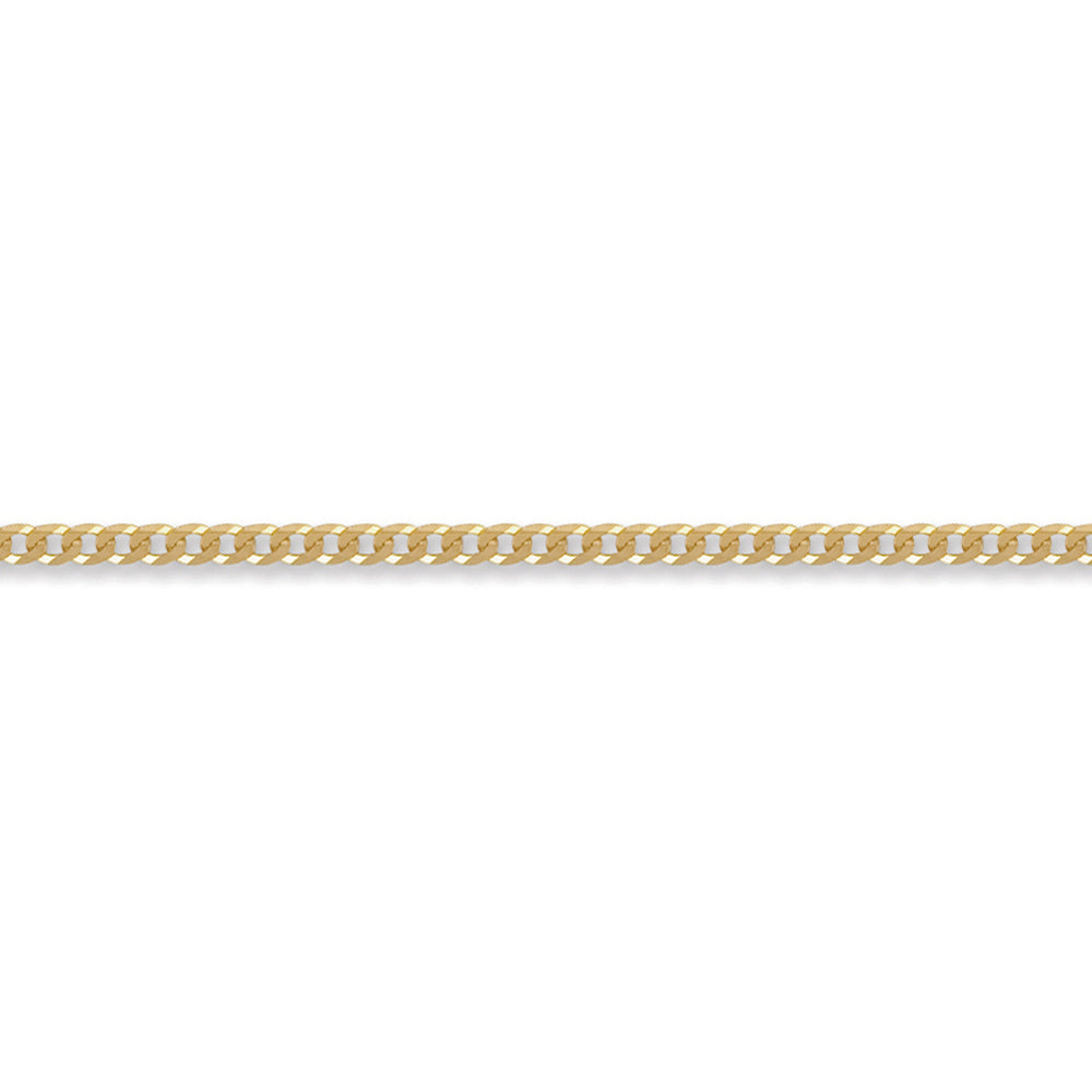 9ct Gold  Flat Curb 3.6mm Chain Bracelet, 7.5 inch - JCN037A