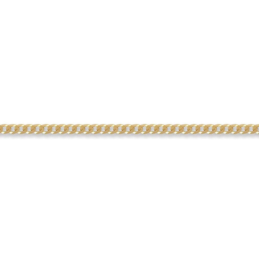 Unisex Solid 9ct Gold  Flat Curb 3mm Gauge Chain Necklace - JCN037A